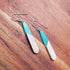 Aqua Blue Wood & Resin Teardrop Sterling Silver Earrings